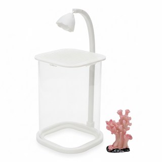 水幻奇境 桌面創意鬥魚缸-, 779g, 圓角方缸 + 粉碎石, 1組