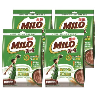 MILO 美祿 雙倍牛奶2X高鈣 可可麥芽飲品，活力維生素B群，無添加香料、色素、防腐劑, 30g, 14包, 4袋