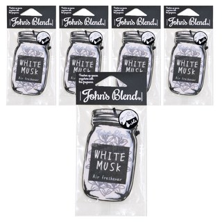 John's Blend 吊掛式香氛片 持續時間約2-4週 適用於車內/室內/辦公室/廁所, 白麝香, 5片