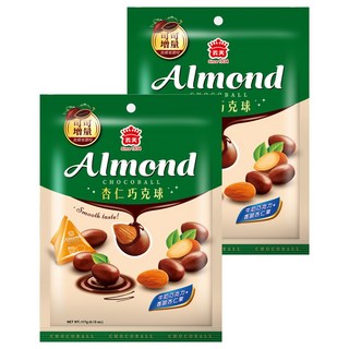 義美 杏仁巧克球 牛奶巧克力, 117g, 2袋