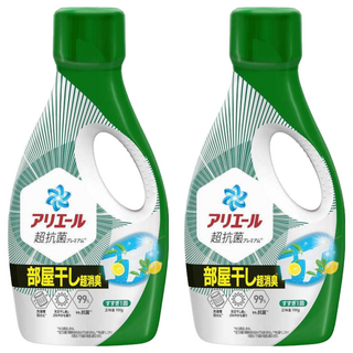 ARIEL 日本原裝進口 超濃縮抗菌抗臭洗衣精 室內晾乾 綠色, 700g, 2瓶