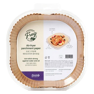 SINCERELY Frog 方形氣炸鍋烘焙紙 100個, 23cm, 1組