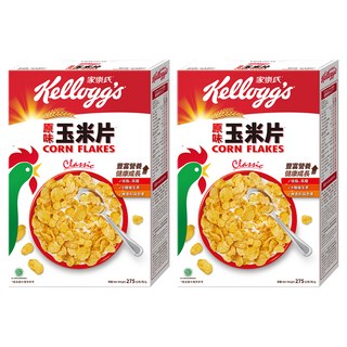 Kellogg's 家樂氏 CORN FLAKES 公雞玉米片 低脂高纖 8種維生素 無香料及色素, 275g, 2盒