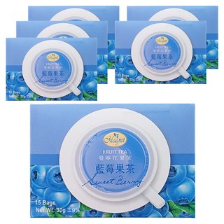 Magnet 曼寧 藍莓果茶 15包, 鮮美瞳之果實藍莓, 花草原料, 品質安心, 幫助消化, 呵護您的健康, 2g, 6盒