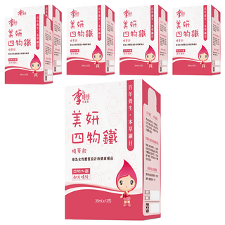 李時珍 美妍四物鐵精華飲 溫和滋補 好吸收、低卡無負擔 隨身包裝設計, 12包, 35ml, 6盒