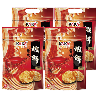 KAKA 卡卡 醬燒蝦餅 辣味 酥脆 獨立包裝 台灣製造, 80g, 4包