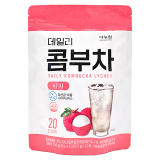 Danongwon 乳酸菌康普茶 荔枝, 健康無糖 零卡路里 氣泡感, 5g, 20條, 1袋