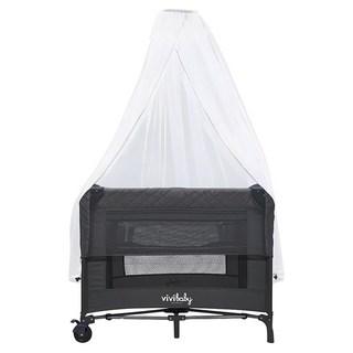 vivibaby 多功能嬰兒床 遊戲床, 深灰色