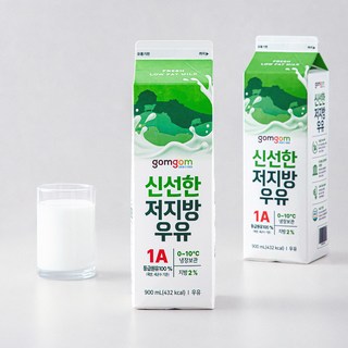 곰곰 신선한 저지방우유, 900ml, 2개