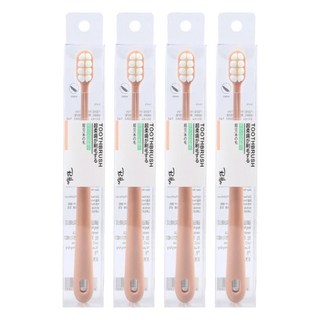 超柔密絨感萬根八束型成人牙刷/萬毛牙刷/防霉牙刷, 1入, 4支