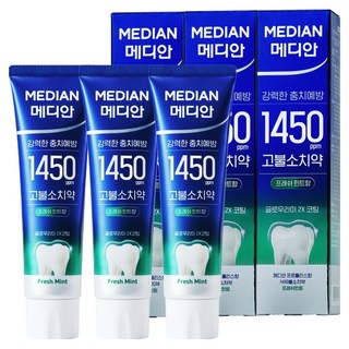 메디안 1450 고불소 치약 프레쉬민트향, 100g, 3개