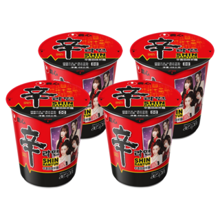 NONGSHIM 農心 辛拉麵 辛香菇味 杯麵 68g, 4入