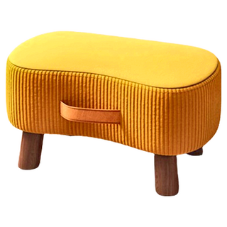 Mega 北歐溫柔拼色絨感矮凳 黃色 40x27x22公分, 1個