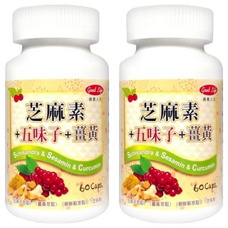 good Life 得意人生 五味子芝麻素膠囊 600mg, 60顆, 2瓶