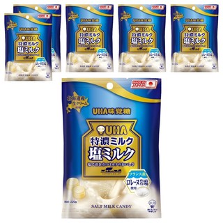 UHA 味覺糖 鹽味牛奶糖 220g 法國產洛雷岩鹽使用 北海道產生奶油使用, 6袋