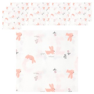 babyan 壓紋棉紗手帕 10入, 兔子, 36 x 36cm