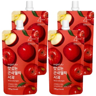 sugarlolo INTAKE 蒟蒻果凍飲 蘋果風味 韓國原裝進口, 150g, 4包