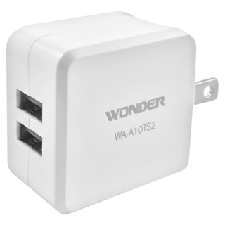 旺德電通 USB雙孔智能充電器 WA-A10TS2 2.1A大電流輸出 智能分流充電, 白色, 1個