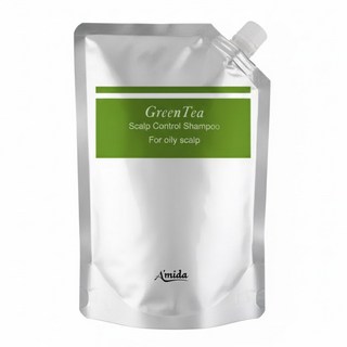 aMIDa 阿蜜達 綠茶控油洗髮精補充包 控油蓬鬆 天然萃取 頭皮護理, 1L, 1包