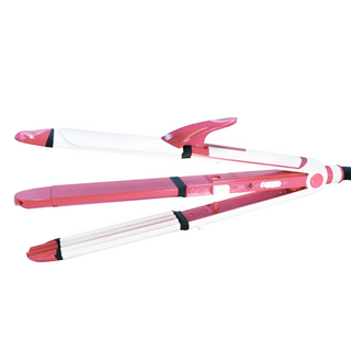 Paris Spring 巴黎春天 魔幻造型電棒離子夾 直髮 / 玉米鬚 / 捲髮 三合一造型器 打造多變造型, 粉色, AK-073, 1個