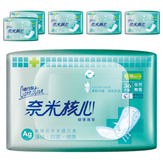 康乃馨 奈米核心健康護墊 自然無香, 15cm, 36片, 6包