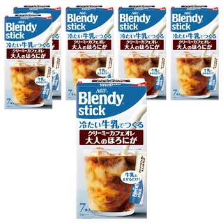 AGF Blendy 咖啡牛奶歐蕾 大人苦味, 6.5g, 7個裝, 6盒