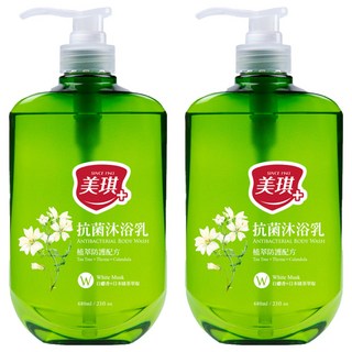 美琪抗菌沐浴乳 白麝香 添加日本綠茶萃取, 680ml, 2瓶