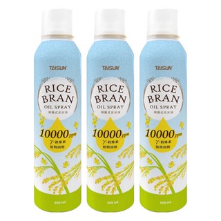 TAISUN 泰山 噴霧式玄米油 200ml 輕巧噴霧 精準控制用油量 多種烹飪適用, 3瓶