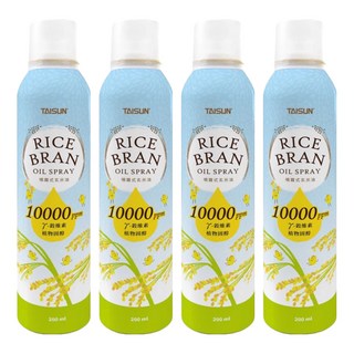 TAISUN 泰山 噴霧式玄米油,4瓶,200ml, 噴霧壓力罐,輕壓均勻出油,長壓連續噴灑