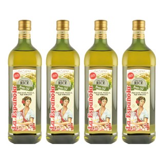 La Espanola 100%純玄米油，含糙米γ-穀維素，耐高溫，低油煙，含植物固醇，不含膽固醇, 1L, 4瓶