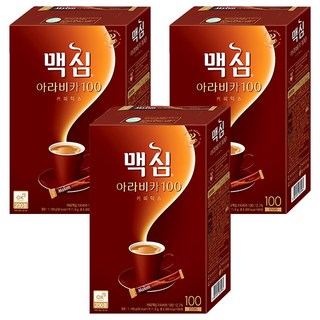 Maxim 麥心 阿拉比卡100咖啡 三合一 100條, 11.8g, 3盒