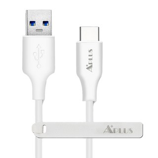 APLUS USB-A to Type-C 拉絲傳輸線 3.1A快速充電, 1m, 白色, 1個