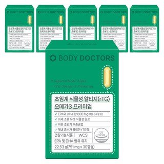 바디닥터스 초임계 식물성 알티지 오메가3 프리미엄, 30정, 6개