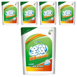 毛寶 全效強淨柔軟洗衣精 補充包 槴子花香, 1.8kg, 5袋