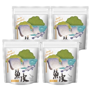 澎湖伯 風味魚皮 鹹蛋黃口味, 熱銷NO.1 使用純正鹹蛋黃磨成粉調味, 70g, 4包