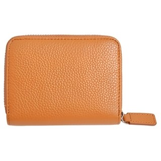 RFID頭層牛皮風琴卡位卡片包零錢包 防盜刷 10卡位, 長11.3 x 高9 x 厚2.5cm, 咖啡色