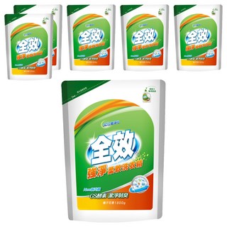 毛寶 全效強淨柔軟洗衣精 補充包 槴子花香, 1.8kg, 6袋