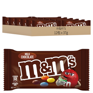 M&M'S 牛奶糖衣巧克力, 37g, 12包