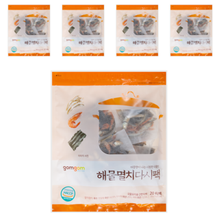 gomgom 海鮮鳀魚昆布高湯包 含紅蝦 清爽肉湯, 320g, 5袋