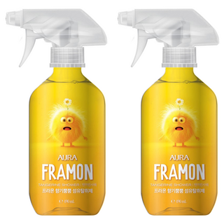 아우라 프라몬 섬유탈취제 탠저린샤워, 490ml, 2개