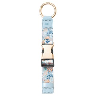 ekax 行李織帶掛環 235mm（含鉤扣） 滌綸織帶 PU皮革 五金 塑料, 1個, 水藍花舞