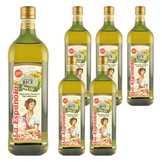 La Espanola 100%純玄米油，含糙米γ-穀維素，耐高溫，低油煙，含植物固醇，不含膽固醇, 1L, 6瓶