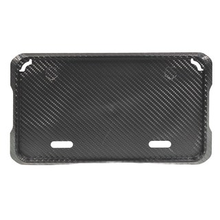 機車碳纖維車牌框, 梅花凹孔車牌更貼合, 29公分x16公分, 1個, 黑色