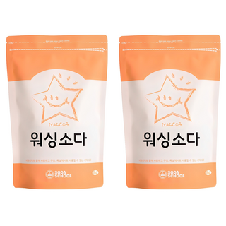 소다스쿨 워싱소다 세탁세제, 1kg, 2개