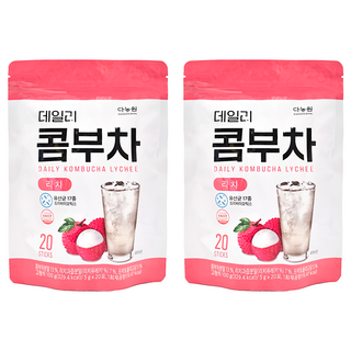 Danongwon 乳酸菌康普茶 荔枝 健康無糖 零卡路里 氣泡感, 5g, 20條, 2袋