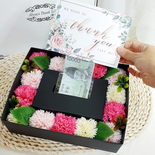 Lovely Farm人造花驚喜錢盒, 康乃馨粉