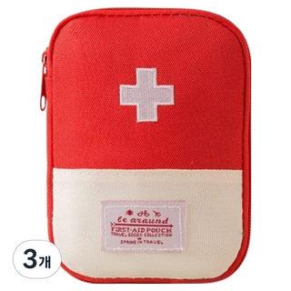 舒適空間 家用便攜式急救包 小型 紅色, 3個