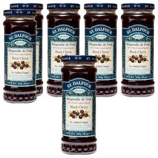 ST.DALFOUR 聖桃園 黑櫻桃果醬 法國原味 無添加人工糖, 284g, 6罐