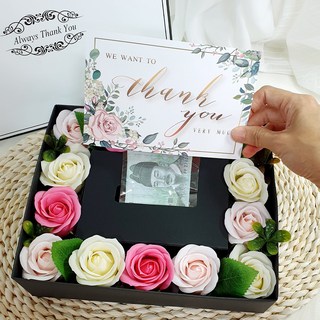 Lovely Farm人造花驚喜錢盒, 玫瑰粉