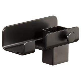 FAmILyLIFE 生活 簡約風免打孔吹風機置物收納架 免釘膠款, 極簡黑, 1個